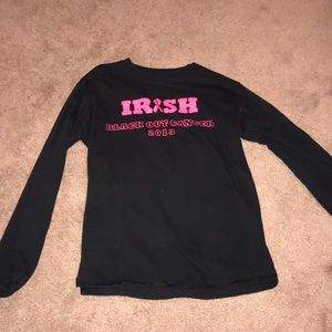 Notes Dame black out cancer shirt